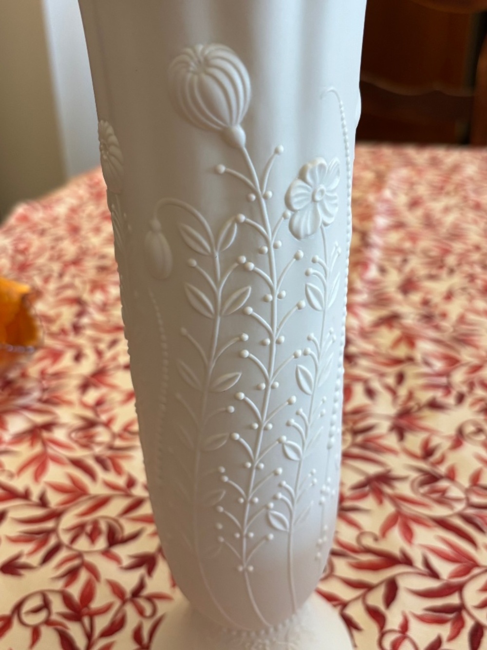 Lovely Vintage Bisque Porcelain Vase 11”